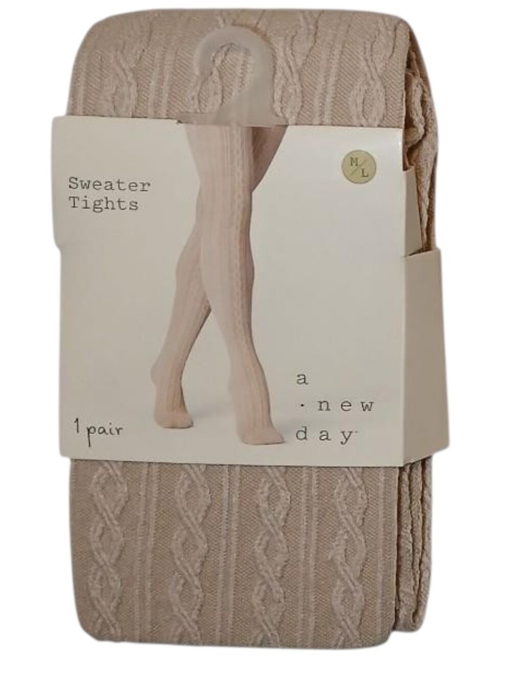 NWT A New Day cream cable knit tights size M/L